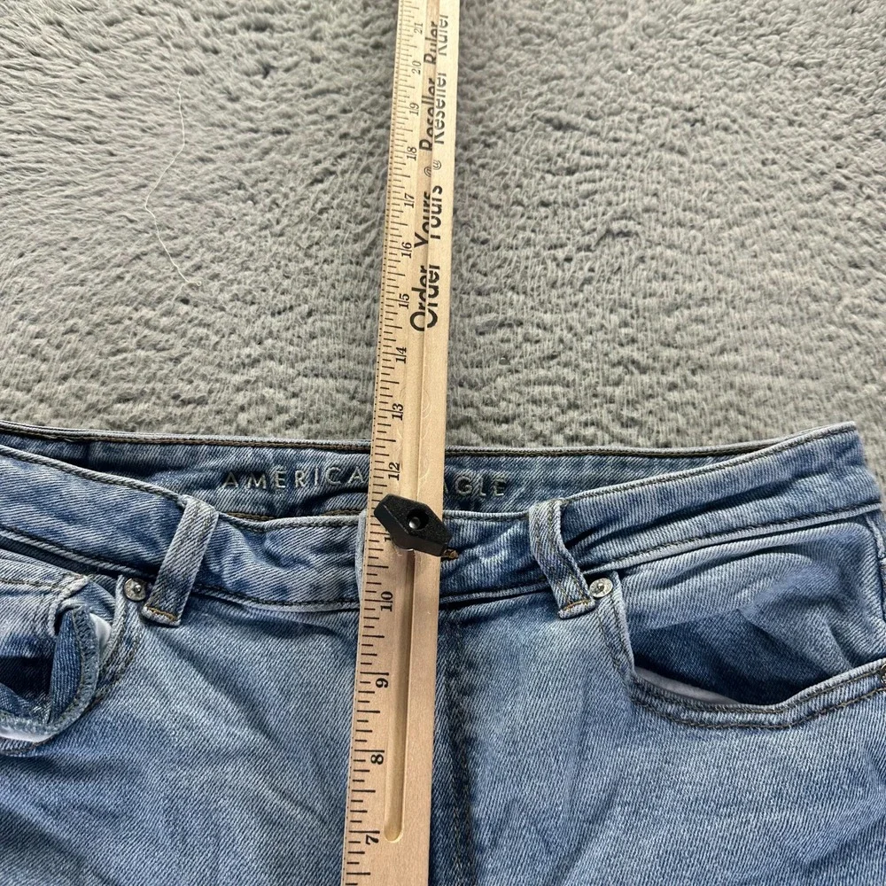 American Eagle Outfitters Jeans Womens 10 Blue Cotton Denim‎ Mom Stretch Faded